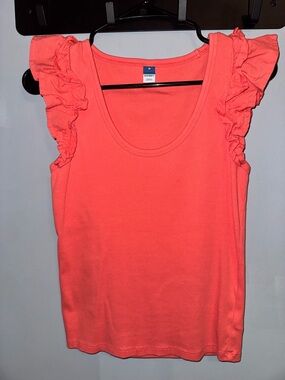 Old Navy Coral Ruffle Sleeve Tank - Women's